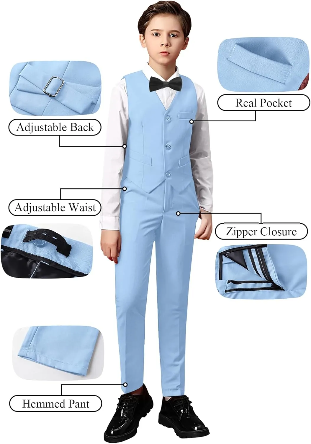Yanlu Toddler Suits for Boys Formal Suit Ring Bearer Outfit Kids Dress Clothes for Wedding