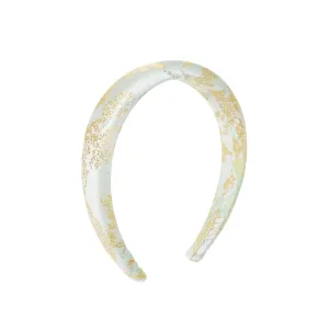 yueton 1 Pack Chinese Style Padded Headband Elegant Embroidered Hair Hoops Vintage Thick Hairbands for Women
