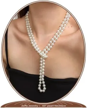 Zeffy Pearl Necklace 4MM/6MM/8MM Dainty Round Imitation Pearl Choker Necklace Wedding Pearl Necklace Delicate Jewelry for Women Simple Bridesmaid Jewelry Gifts